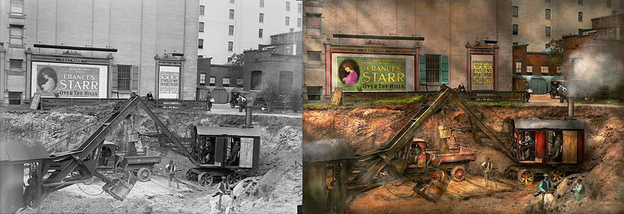 Construction - It pays to flirt 1916 - Side by side Photograph by Mike Savad