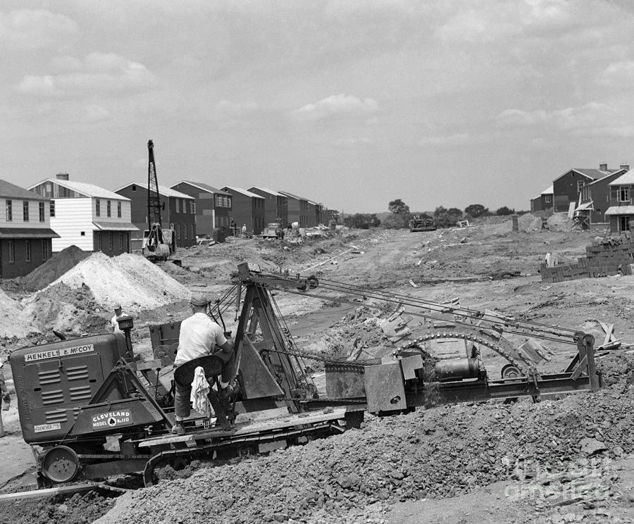 Construction Of Drainage For Suburban Photograph by H. Armstrong Roberts/ClassicStock