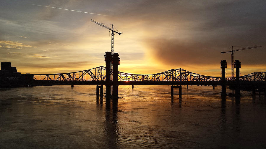Louisville Photograph - Construction Over Louisville by Wesley Clark
