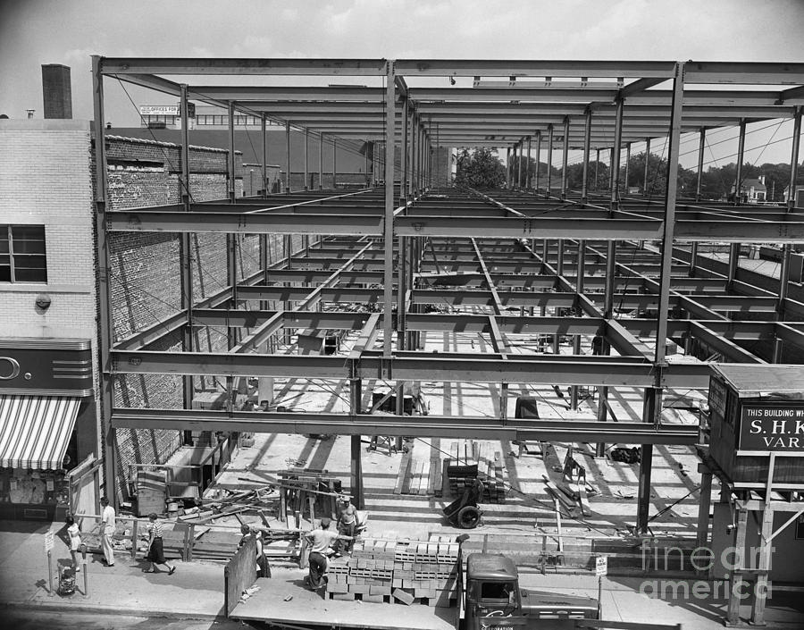 Construction Site, C.1950s Photograph by H. Armstrong Roberts/ClassicStock
