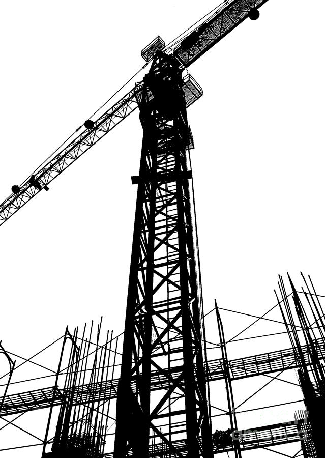 Construction Site Silhouette Photograph by Yali Shi