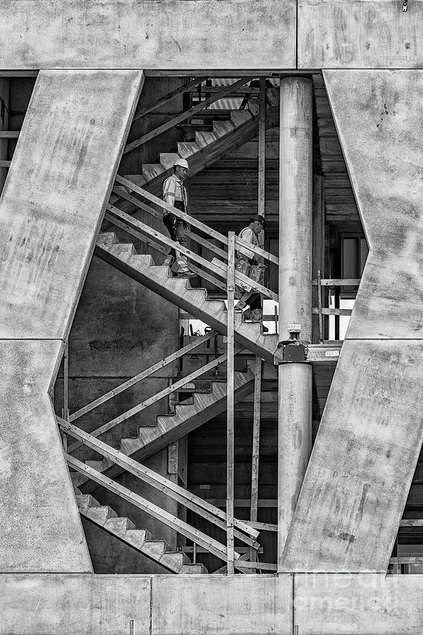 Construction Workers at Olympia Stadium Photograph by Antony McAulay