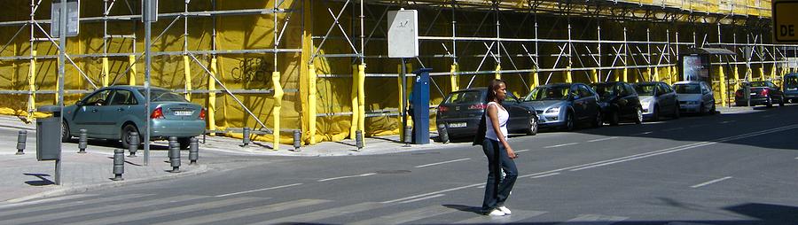 Road Photograph - Construction works on Mejia Lequerica street - Madrid  by Thomas Bussmann