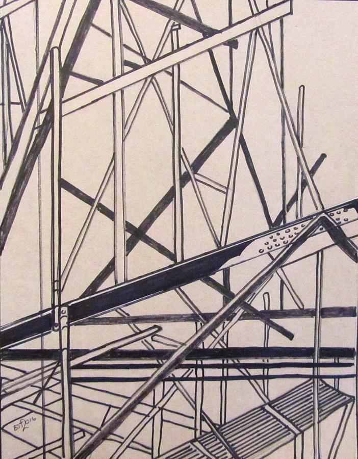 Construction Zone Drawing by Barbara OToole