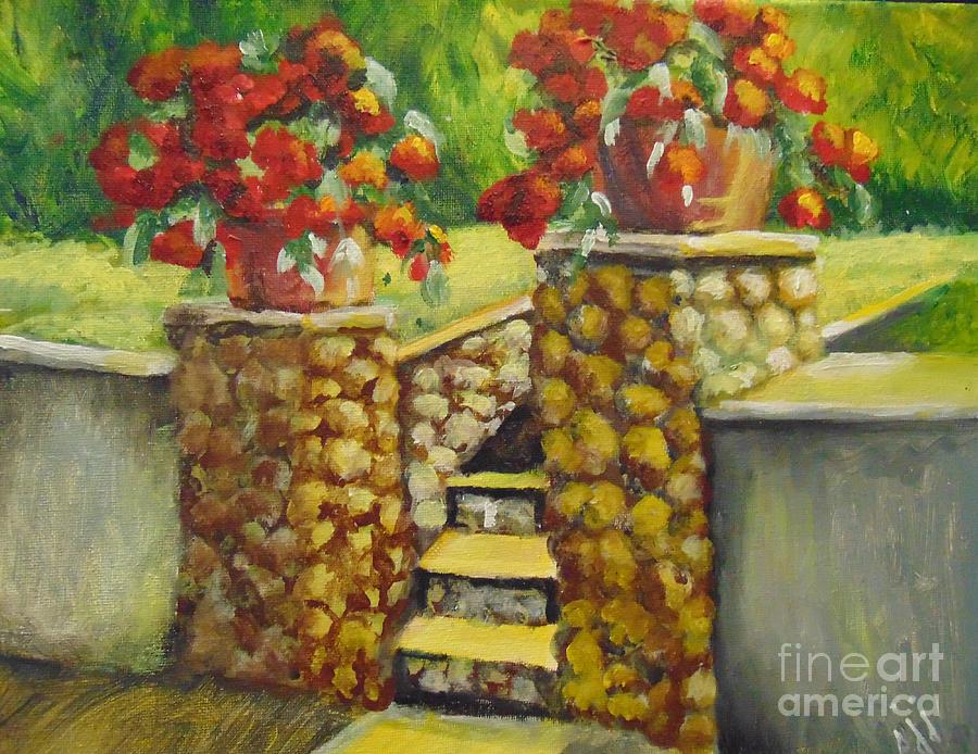 Container Garden Painting by Saundra Johnson