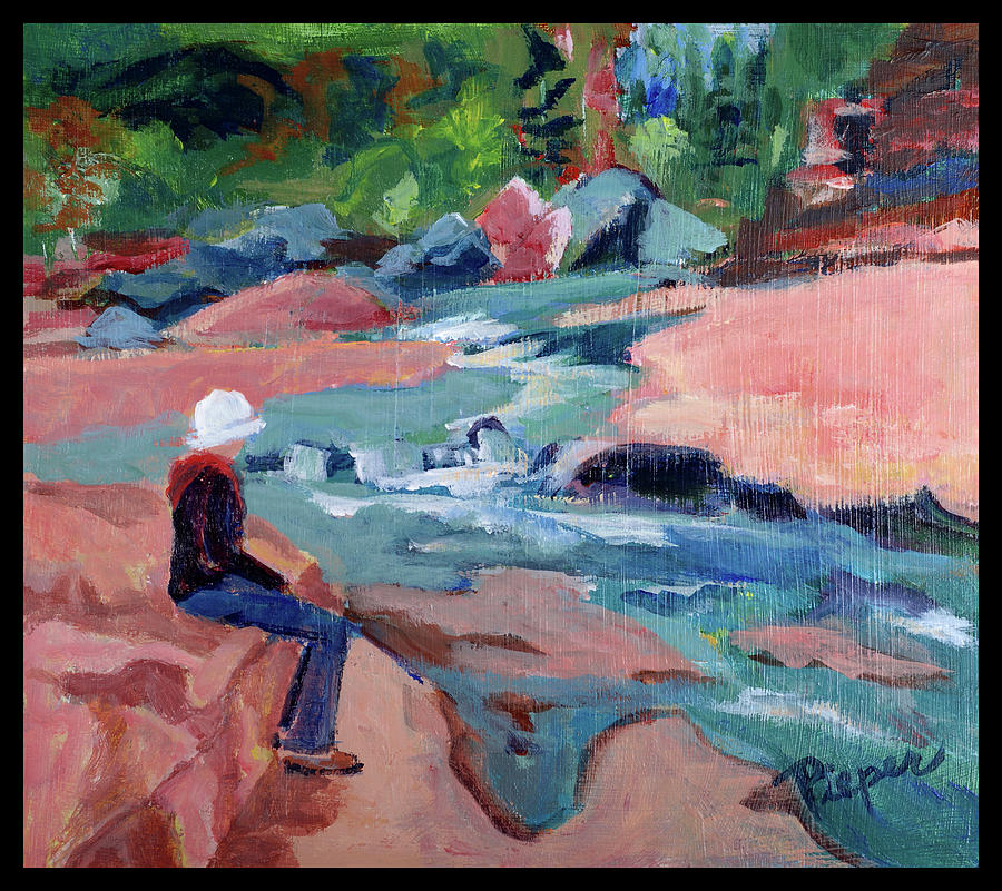 Contemplation at Slide Rock Painting by Betty Pieper