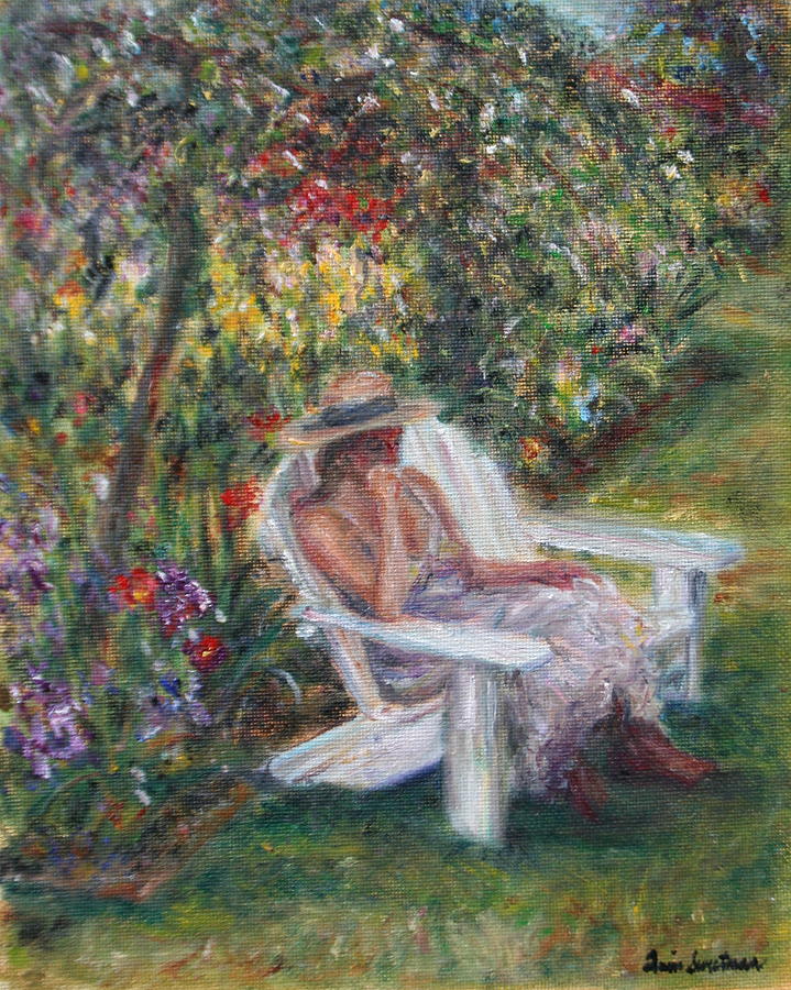 Contemplation In The Garden Painting