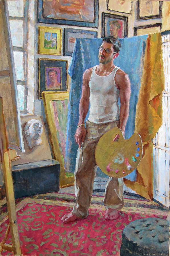 Contemplation in the Studio Painting by David Tanner