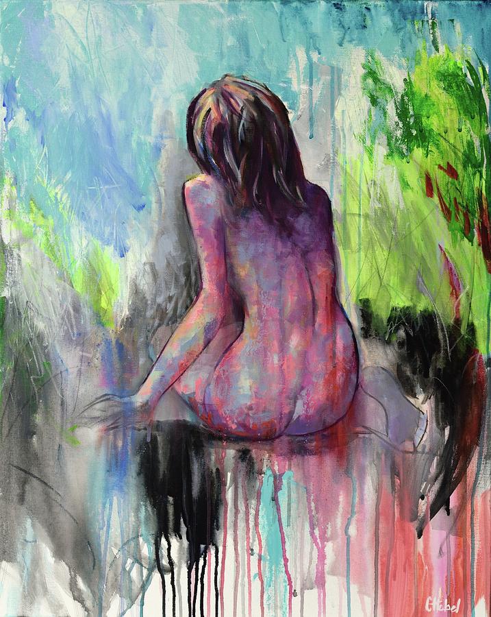 Contemplation Nude Painting Painting by Chris Hobel