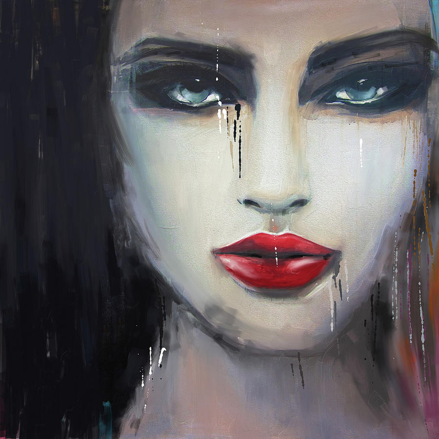 Contemporary Abstract Portrait Painting 181 II Painting by Mawra Tahreem
