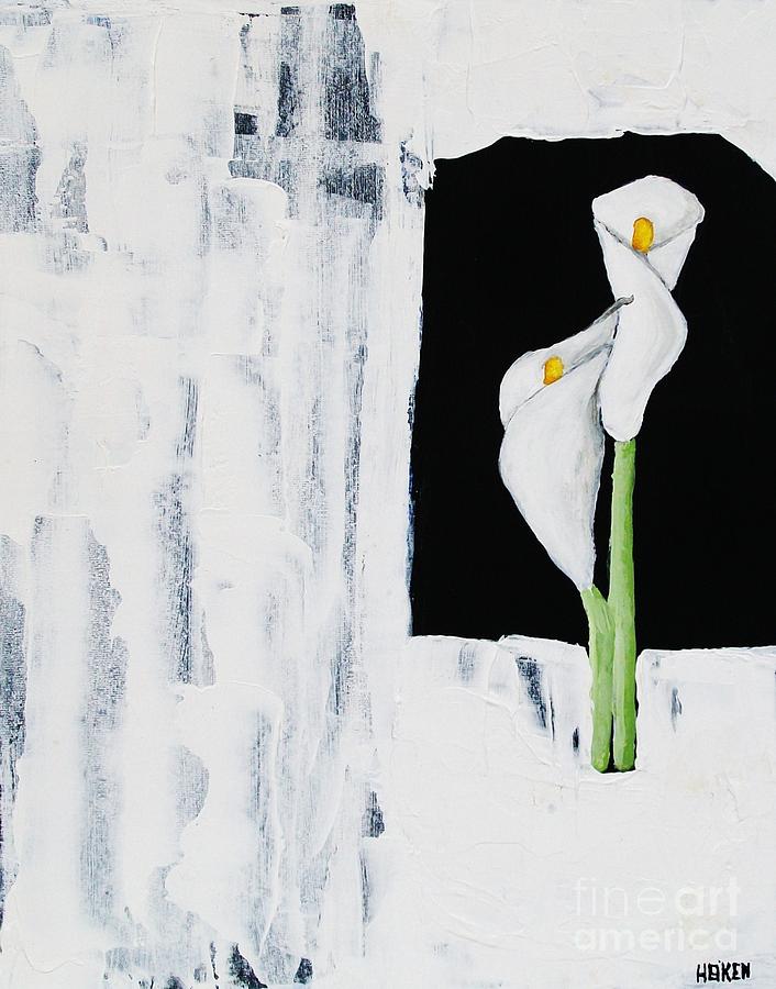 Contemporary Calla Lily Painting by Marsha Heiken