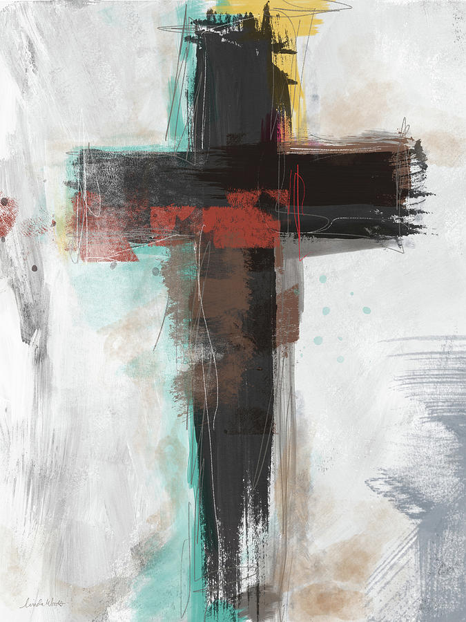 Cross Mixed Media - Contemporary Cross 1- Art by Linda Woods by Linda Woods