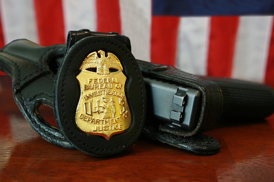 Contemporary Fbi Badge And Gun Photograph by Everett