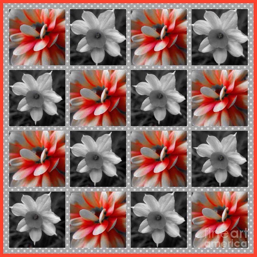 Contemporary Floral pattern Collage Photograph by Joan-Violet Stretch