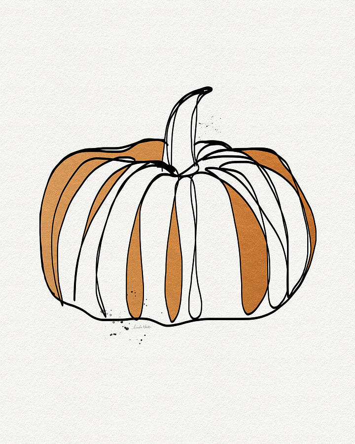 Pumpkin Drawing - Contemporary Pumpkin- Art by Linda Woods by Linda Woods Pumpkin Drawing - Contemporary Pumpkin- Art by Linda Woods by Linda Woods