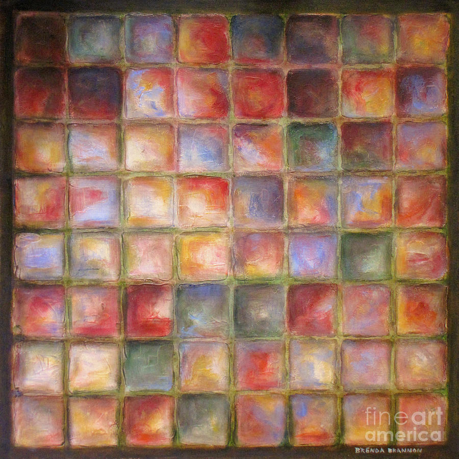 Contemporary Squares  Painting  by Brenda Brannon