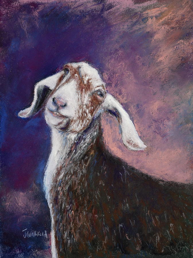 Contented Billy Goat Pastel by Joyce Guariglia