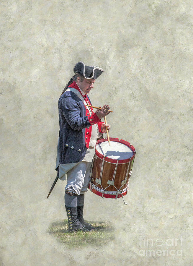 Continental Army Drummer American Revolution Digital Art by Randy Steele