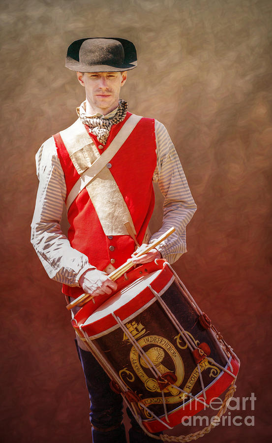 Drummer Digital Art - Continental Army Revolutionary War Drummer by Randy Steele