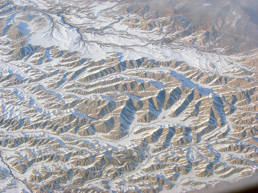 Airplane Photograph - Continental Divide from 30000 Feet by Phyllis Britton