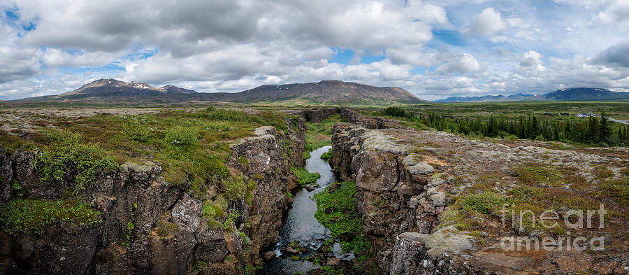 Continental Divide Panorama in Iceland Photograph by Michael Ver Sprill