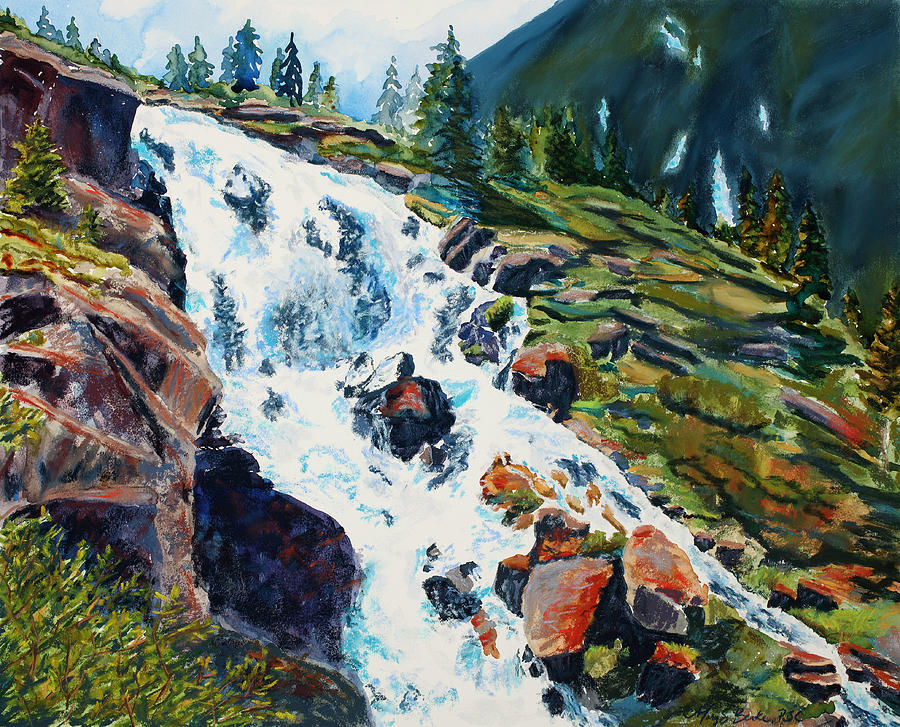 Continental Falls Revisited Pastel by Mary Benke