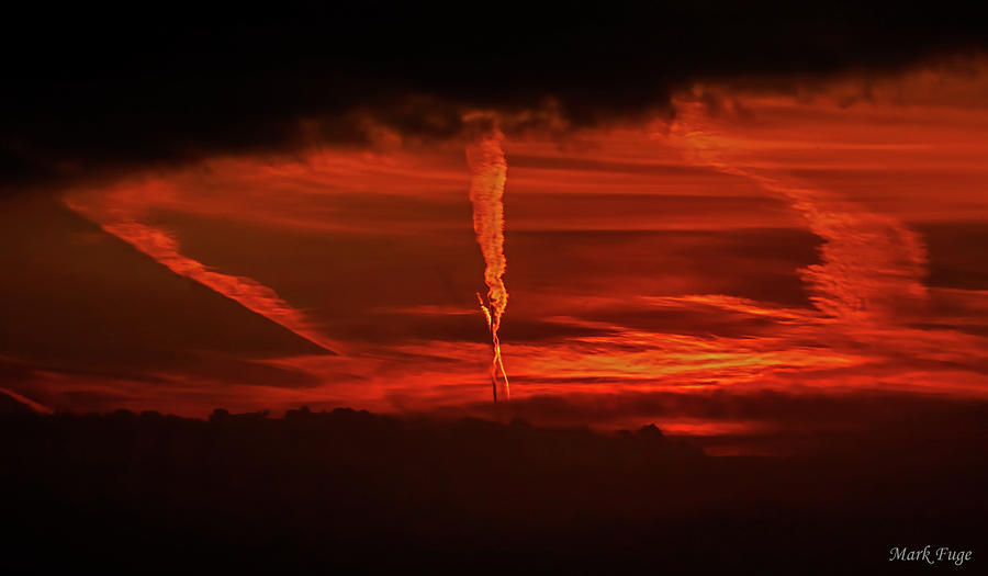 Usa Photograph - Contrail At Dawn by Mark Fuge