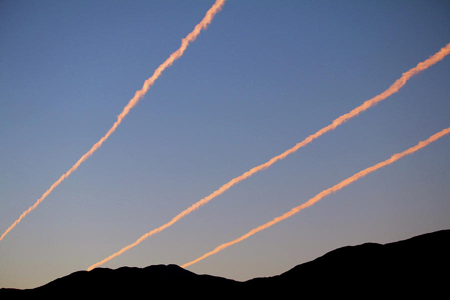 Contrails Over the Central Coast Photograph by Art Block Collections