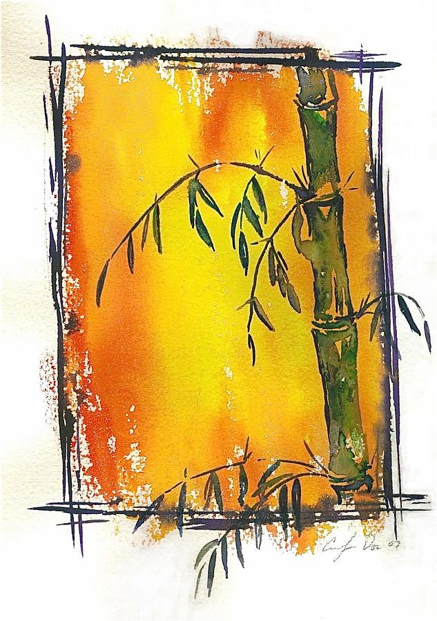 Contrast In Bamboo Painting by Carolyn Doe
