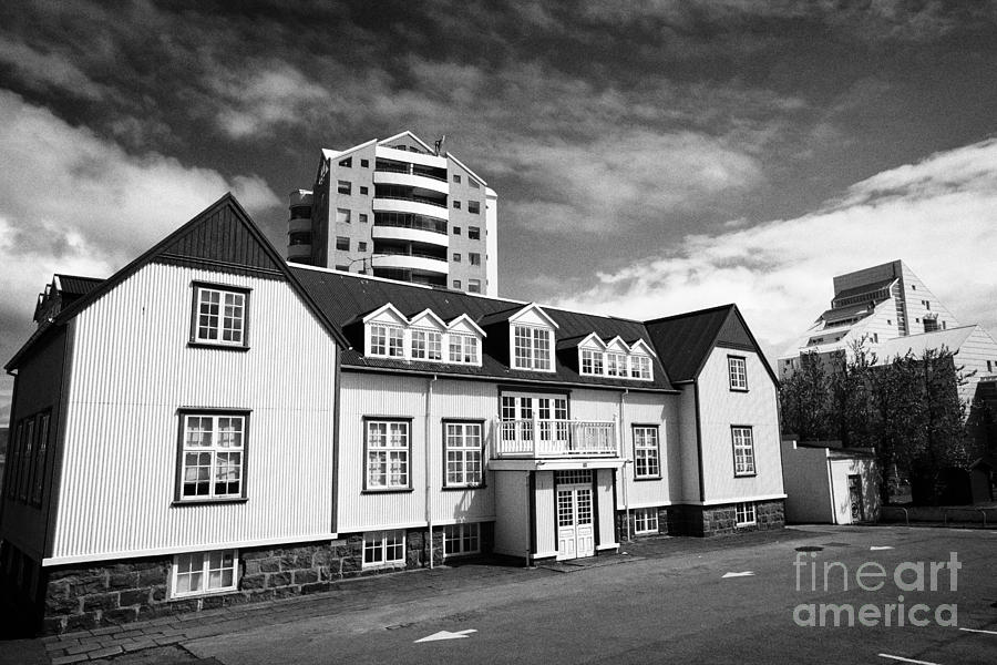 Architecture Photograph - Contrasting Architecture Between Old And New Reykjavik Iceland by Joe Fox