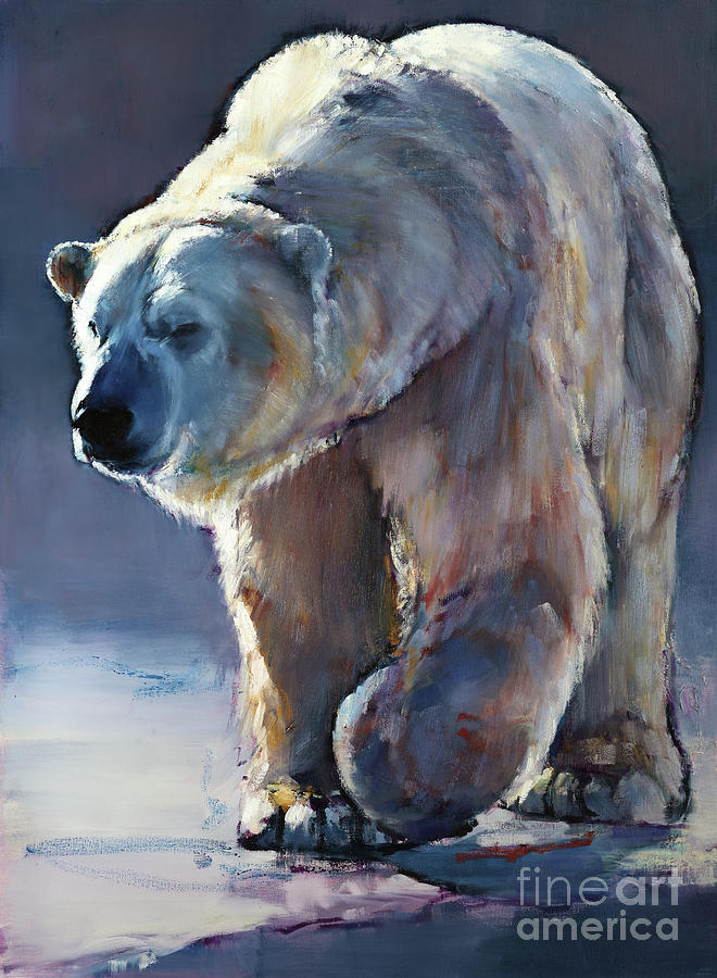Polar Bear Painting - Contre-jour by Mark Adlington
