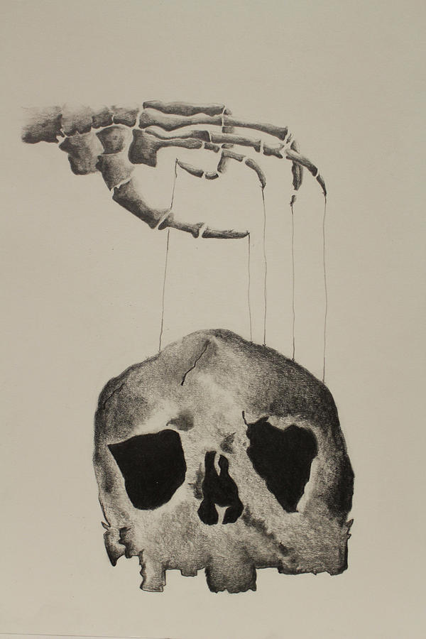 Skull Drawing - Control  by Abigail Godzwa