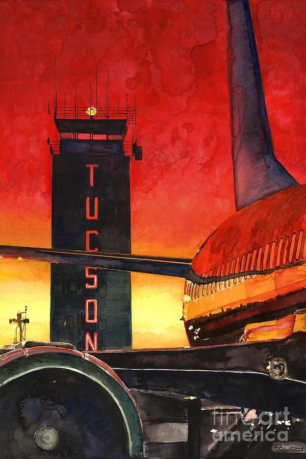 Tucson Painting - Control Tower by Michelle Rouch