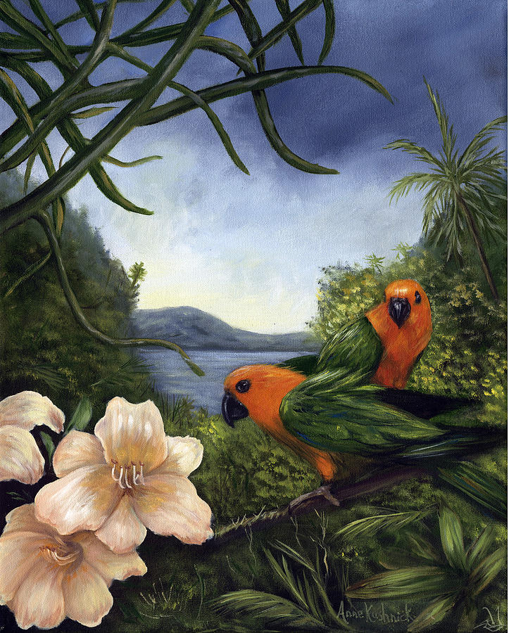 Bird Painting - Conures by Anne Kushnick