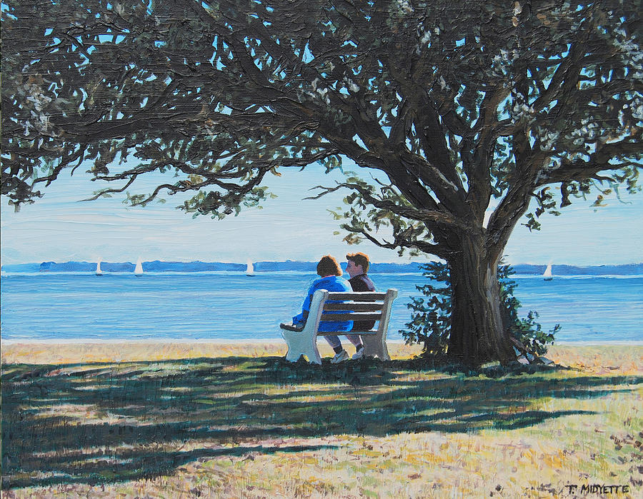 Conversation in the Park Painting by Tommy Midyette