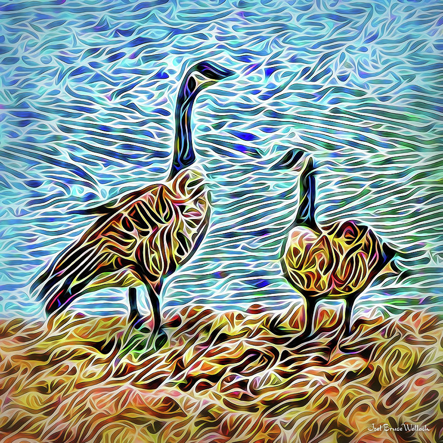 Conversation Of The Geese Digital Art by Joel Bruce Wallach