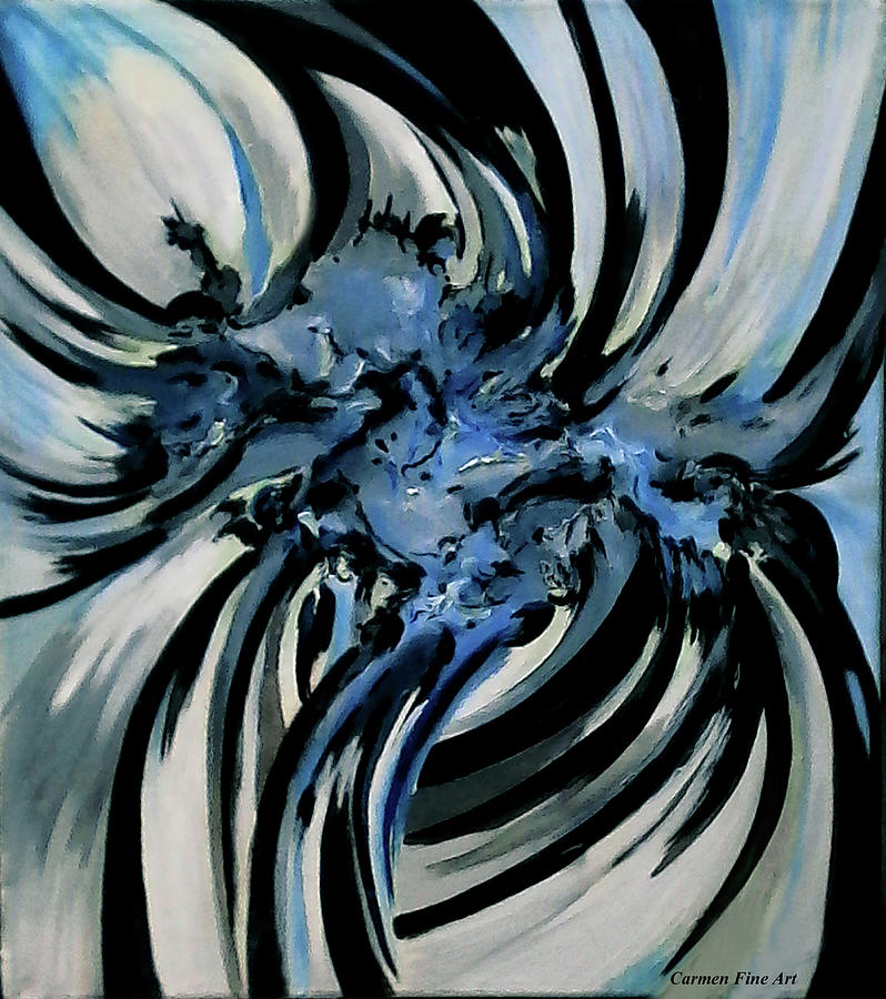 Conversation Painting - Conversation with Blue Poetry by Carmen Fine Art Conversation Painting - Conversation with Blue Poetry by Carmen Fine Art