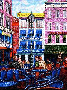Amsterdam Painting - Conversations In Amsterdam by Max R Scharf Amsterdam Painting - Conversations In Amsterdam by Max R Scharf