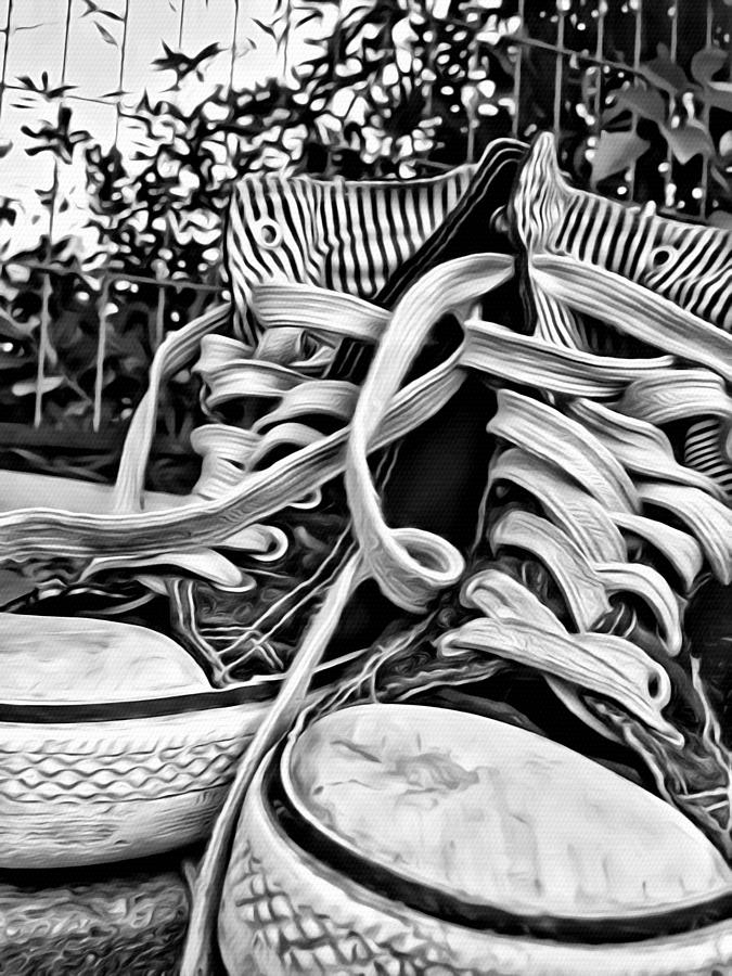 Black And White Photograph - Converse 2 by Modern Art