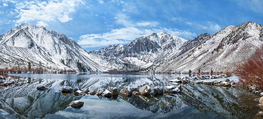 Convict Lake Snow Covered Photograph by Jim Tarpo