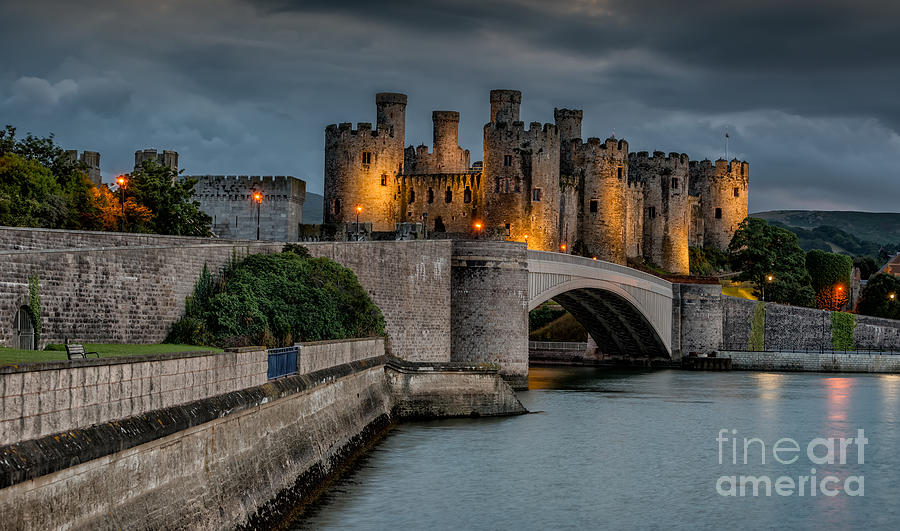 Castle Photograph - Conwy Castle by Lamplight by Adrian Evans