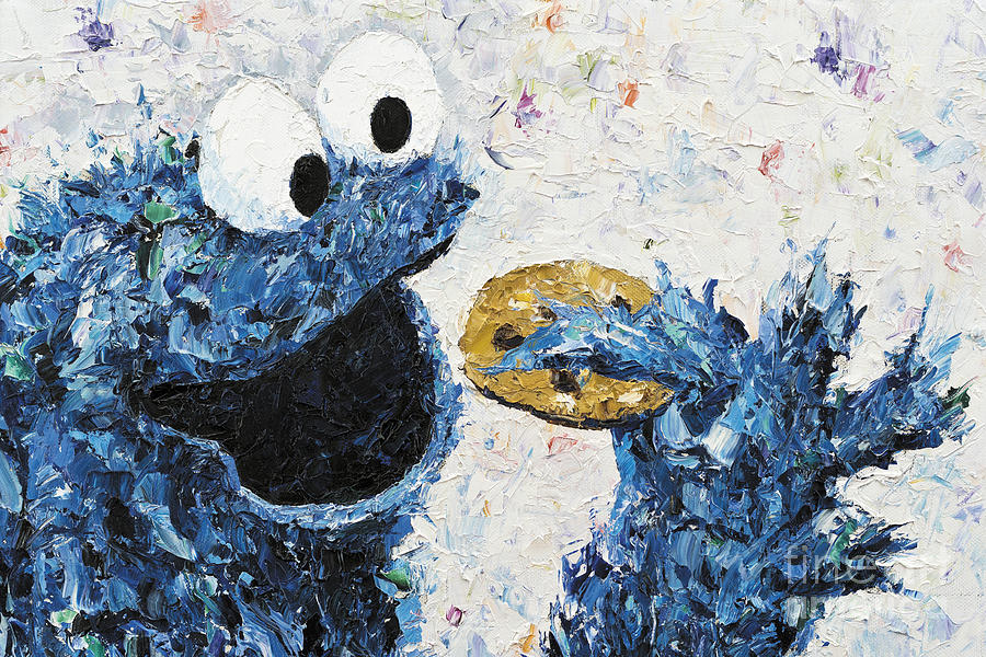 Cookie Painting - Cookie Monster inspired by Kay Schleusner