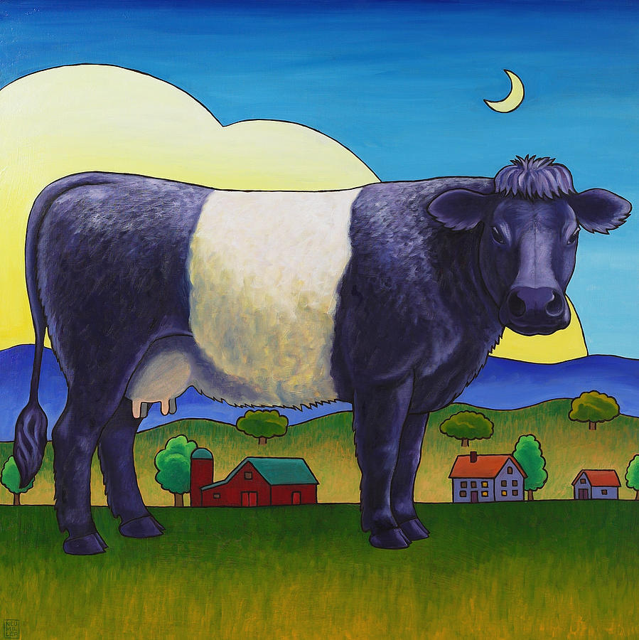Cow Painting - Cookies and Cream by Stacey Neumiller