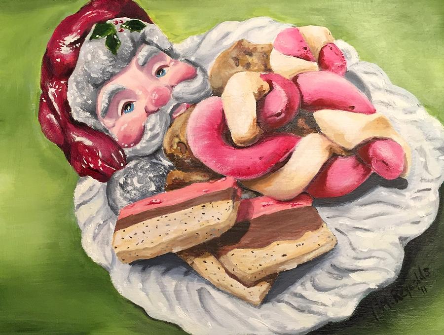 Cookies for Santa Painting by Leslie McReynolds