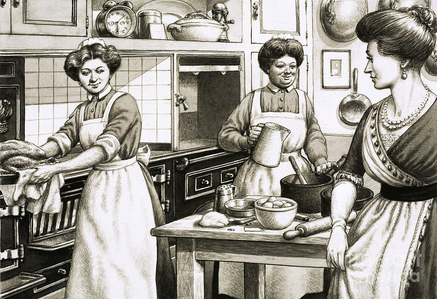 Victorian Kitchen Maid - Cook Preparing Food . in Authentic Victorian  Kitchen Editorial Stock Image - Image of theme, black: 71168909