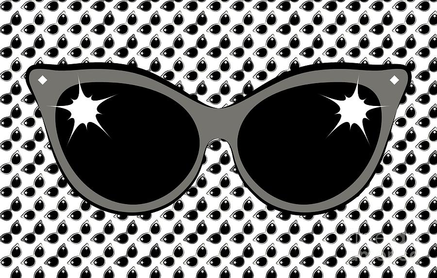 Cool 60s Sunglasses Grays Digital Art by MM Anderson