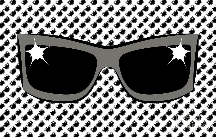 Cool 90s Sunglasses Grays Digital Art by MM Anderson
