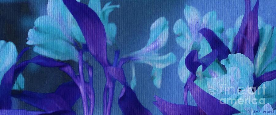 Cool Blue Lilies Digital Art by Elizabeth McTaggart