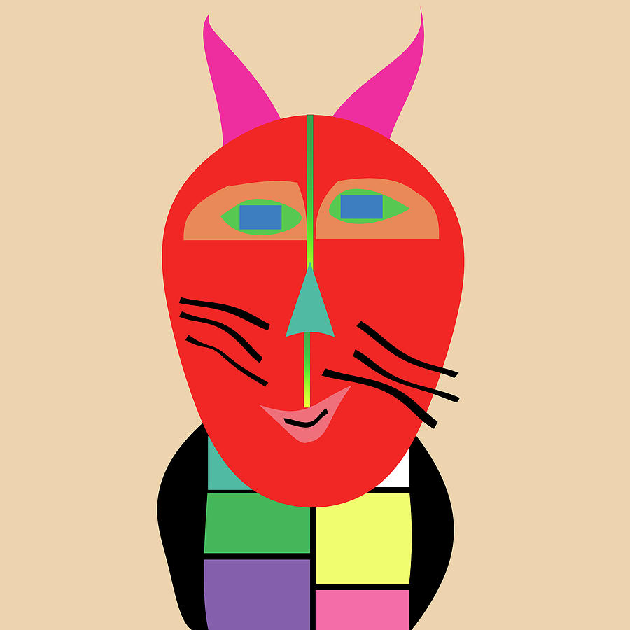 Abstract Digital Art - Cool Cat by Bill Owen