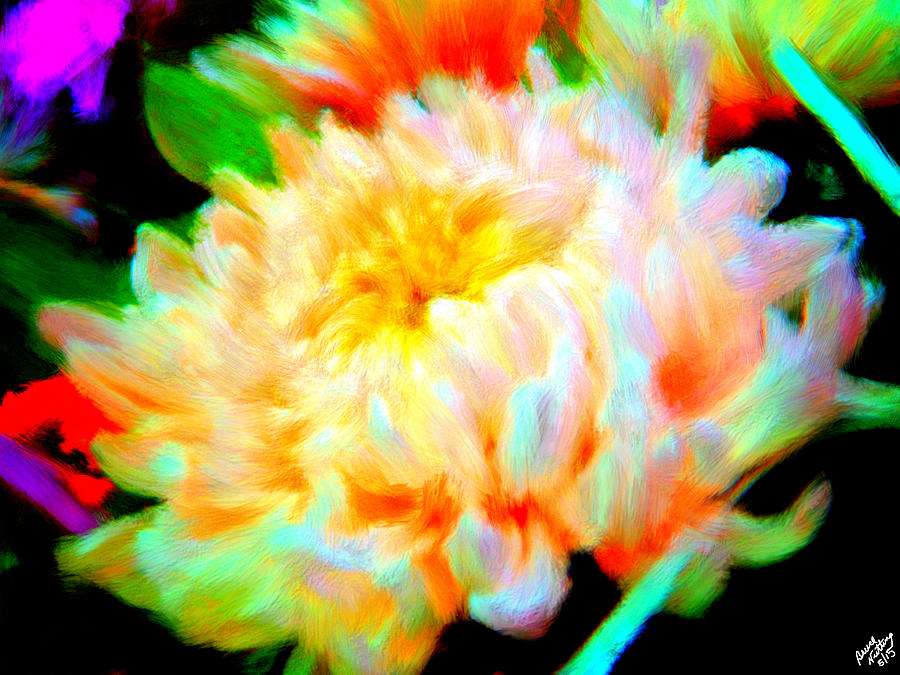 Cool Colorful Chysanthemum Painting by Bruce Nutting